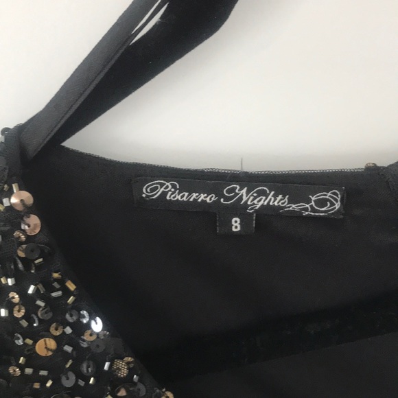 Pisarro Nights black & gold sequin cocktail dress - Picture 2 of 4